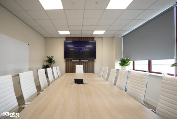 An office space being used as a meeting room