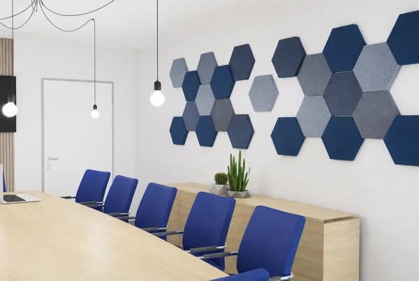 Acoustic soundproof panels in an office meeting room