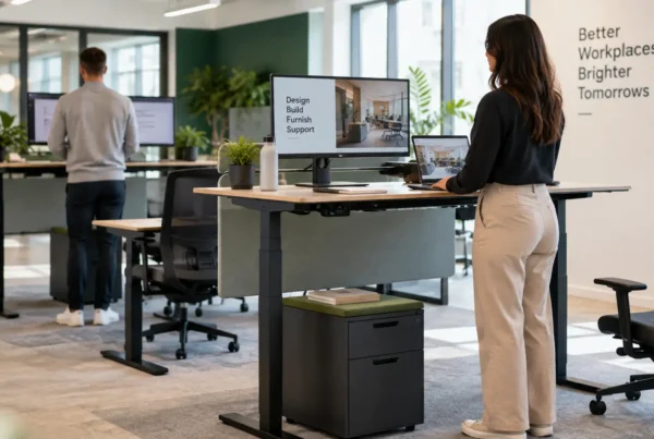 Benefits of standing desks in an office