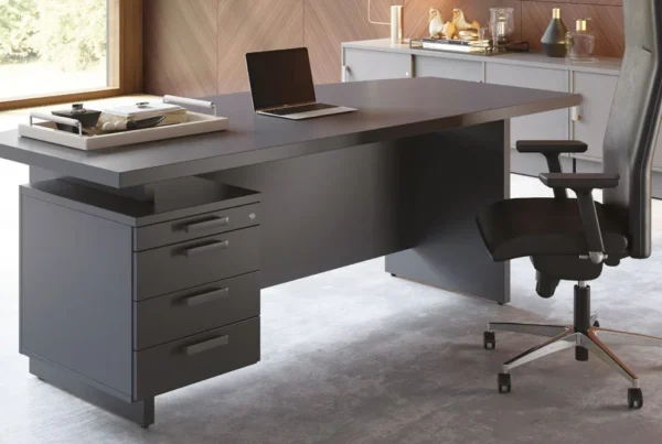 Office storage ideas including an executive workstation with under desk storage